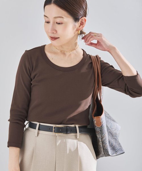 IENA(イエナ)の「オーガニックフライス7分袖プルオーバー(Tシャツ/カットソー・レディース・ブラウン/ホワイト/ブラック・FREE)」の19枚目の写真