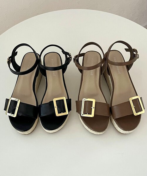 prose verse（プロズヴェール）の「バックルベルトジュート厚底サンダル（サンダル・レディース・ブラウン/ブラック・LARGE/SMALL/X-LARGE/MEDIUM）」の9枚目の写真