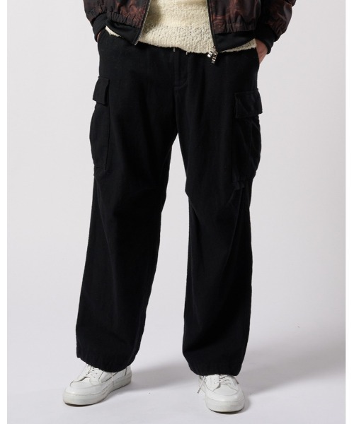 wjk(ダヴルジェイケイ)の「natural blend wool easy cargo(カーゴパンツ・メンズ・ブラック/ブラック系その他・SMALL/MEDIUM/LARGE/X-LARGE)」の1枚目の写真