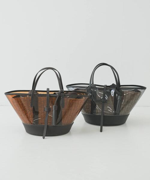 URBAN RESEARCH(アーバンリサーチ)の「マルチウェイクリアトートバッグ(かごバッグ・レディース・ブラウン/ブラック・-)」の7枚目の写真