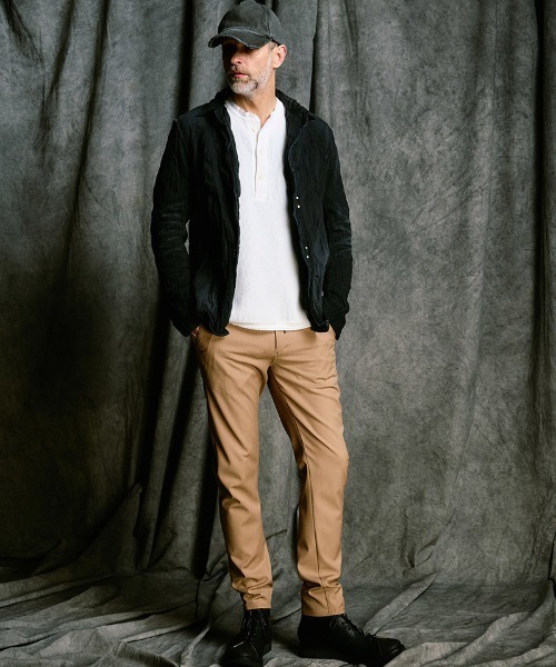 wjk（ダヴルジェイケイ）の「mlt5659- waffle henley L-S ヘンリーネックカットソー(7140 wf19j)（Tシャツ/カットソー・メンズ・ブラック/チャコールグレー/ホワイト・S/M/L/XL）」の6枚目の写真