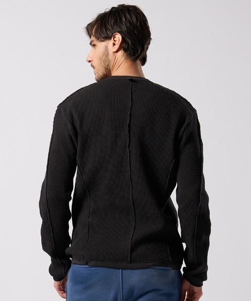 wjk（ダヴルジェイケイ）の「mlt5659- waffle henley L-S ヘンリーネックカットソー(7140 wf19j)（Tシャツ/カットソー・メンズ・ブラック/チャコールグレー/ホワイト・S/M/L/XL）」の15枚目の写真