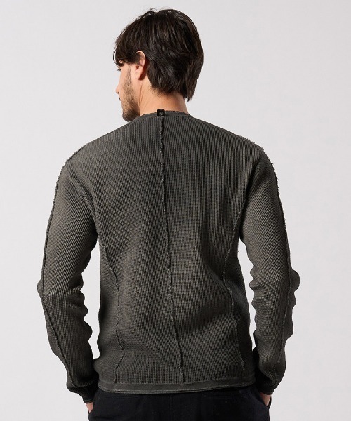 wjk（ダヴルジェイケイ）の「mlt5659- waffle henley L-S ヘンリーネックカットソー(7140 wf19j)（Tシャツ/カットソー・メンズ・ブラック/チャコールグレー/ホワイト・S/M/L/XL）」の21枚目の写真