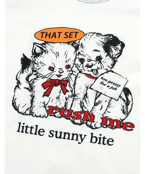 Little sunny bite(リトルサニーバイト)の「《Little sunny bite》 lovely big tee(Tシャツ/カットソー・レディース・ピンク×イエロー/ホワイト/ブラック・MEDIUM/SMALL)」の5枚目の写真