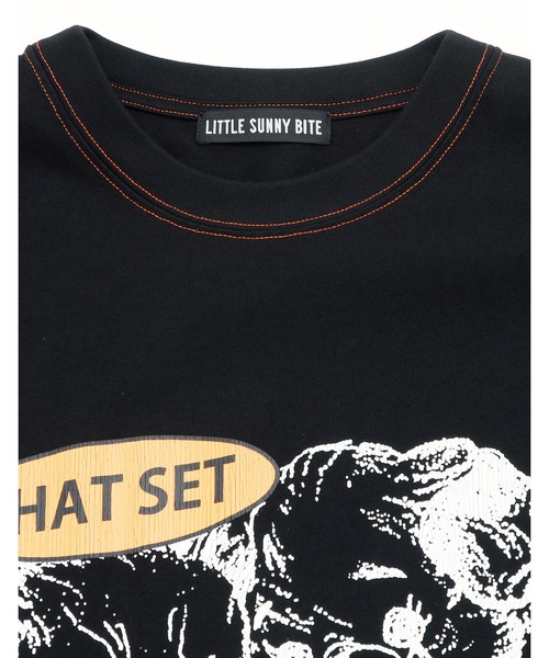 Little sunny bite(リトルサニーバイト)の「《Little sunny bite》 lovely big tee(Tシャツ/カットソー・レディース・ピンク×イエロー/ホワイト/ブラック・MEDIUM/SMALL)」の16枚目の写真