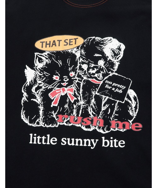 Little sunny bite(リトルサニーバイト)の「《Little sunny bite》 lovely big tee(Tシャツ/カットソー・レディース・ピンク×イエロー/ホワイト/ブラック・MEDIUM/SMALL)」の17枚目の写真