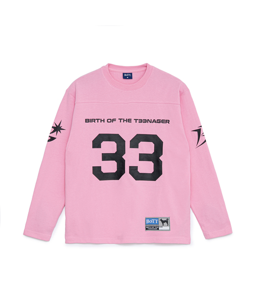 BOTT(ボット)の「BoTT / ボット Cotton Football Shirt(Tシャツ/カットソー・メンズ・ブラウン/ピンク・MEDIUM/LARGE)」の1枚目の写真
