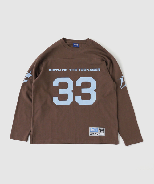 BOTT(ボット)の「BoTT / ボット Cotton Football Shirt(Tシャツ/カットソー・メンズ・ブラウン/ピンク・MEDIUM/LARGE)」の9枚目の写真