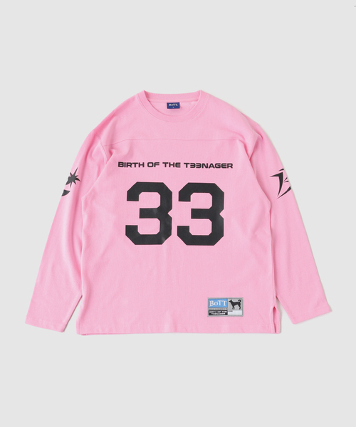 BOTT(ボット)の「BoTT / ボット Cotton Football Shirt(Tシャツ/カットソー・メンズ・ブラウン/ピンク・MEDIUM/LARGE)」の10枚目の写真