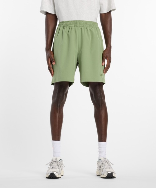 NEW BALANCE(ニューバランス)の「アスレチックスストレッチウーブンショーツ7インチ(スウェットパンツ・メンズ・セージグリーン・SMALL/MEDIUM/LARGE/X-LARGE/XX-LARGE)」の1枚目の写真