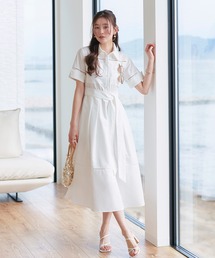 洗える ｜ シャツワンピース ｜ ワンピース・夏ワンピース・ロングワンピース・リゾートワンピース・デザインワンピース・フレアスカート