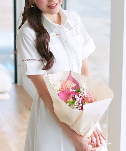 RUIRUE BOUTIQUE(ルイルエブティック)の「洗える | シャツワンピース | ワンピース・夏ワンピース・ロングワンピース・リゾートワンピース・デザインワンピース・フレアスカート(シャツワンピース・レディース・ブラック/ネイビー/ホワイト・S/M/L)」の5枚目の写真
