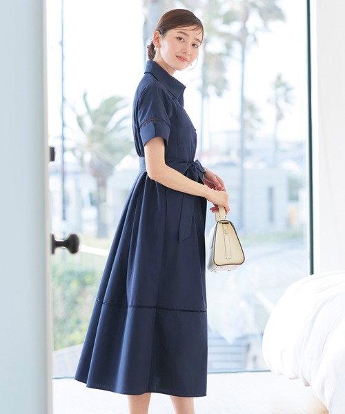 RUIRUE BOUTIQUE(ルイルエブティック)の「洗える | シャツワンピース | ワンピース・夏ワンピース・ロングワンピース・リゾートワンピース・デザインワンピース・フレアスカート(シャツワンピース・レディース・ブラック/ネイビー/ホワイト・S/M/L)」の8枚目の写真