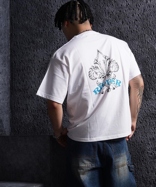 RIPPER(リッパー)の「【RIPPER】ボーン リリー Tee / Bone Lily Tee(Tシャツ/カットソー・メンズ・チャコールグレー/ブラック/ホワイト・M/L/XL)」の10枚目の写真