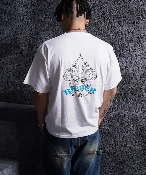 RIPPER(リッパー)の「【RIPPER】ボーン リリー Tee / Bone Lily Tee(Tシャツ/カットソー・メンズ・チャコールグレー/ブラック/ホワイト・M/L/XL)」の12枚目の写真