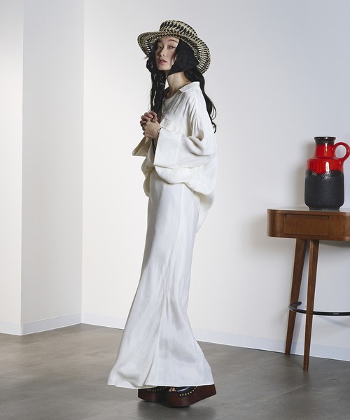 ROSE BUD（ローズバッド）の「FIBRIL SKIRT（スカート・レディース・オフホワイト/チャコールグレー/バーガンディー・M/S）」の8枚目の写真