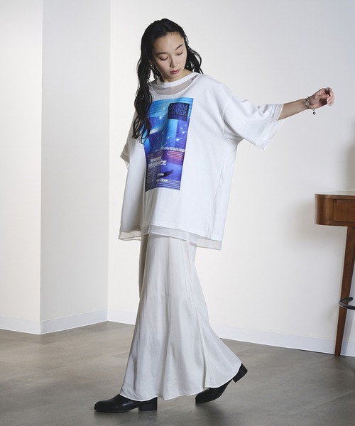 ROSE BUD（ローズバッド）の「FIBRIL SKIRT（スカート・レディース・オフホワイト/チャコールグレー/バーガンディー・M/S）」の10枚目の写真