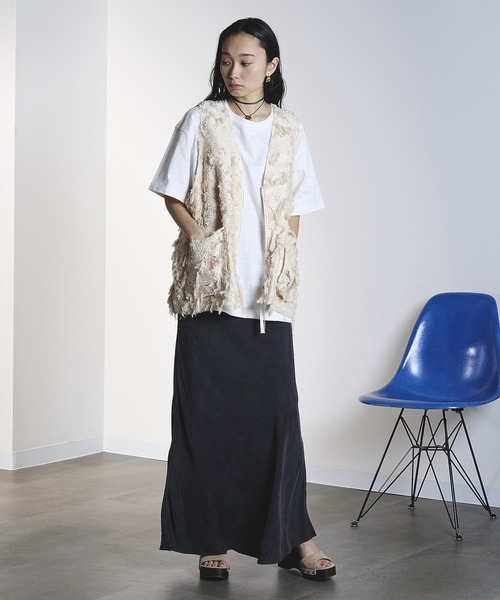 ROSE BUD（ローズバッド）の「FIBRIL SKIRT（スカート・レディース・オフホワイト/チャコールグレー/バーガンディー・M/S）」の14枚目の写真