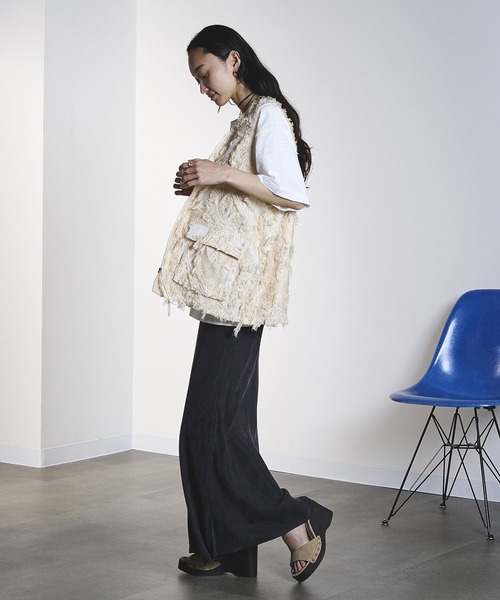 ROSE BUD（ローズバッド）の「FIBRIL SKIRT（スカート・レディース・オフホワイト/チャコールグレー/バーガンディー・M/S）」の15枚目の写真