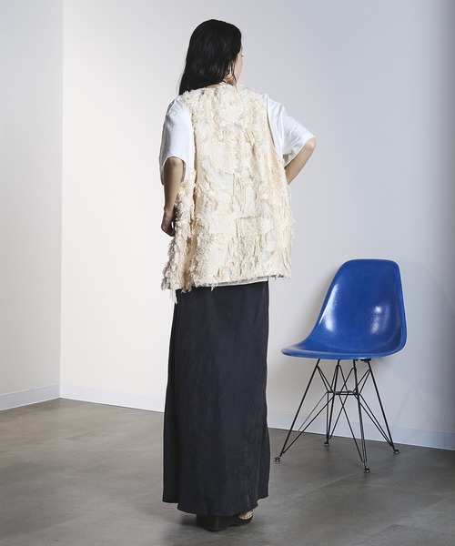 ROSE BUD（ローズバッド）の「FIBRIL SKIRT（スカート・レディース・オフホワイト/チャコールグレー/バーガンディー・M/S）」の16枚目の写真