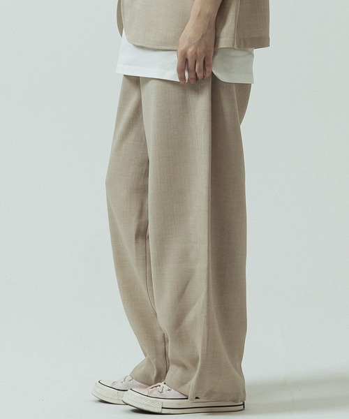 SLICK(スリック)の「【SLICK/スリック】Linen-Like Canvas Easy Pants/リネンライクキャンバスイージーパンツ(その他パンツ・メンズ・チャコール/ベージュ/ブラック系その他・1/2/3)」の1枚目の写真
