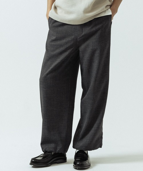 SLICK(スリック)の「【SLICK/スリック】Linen-Like Canvas Easy Pants/リネンライクキャンバスイージーパンツ(その他パンツ・メンズ・チャコール/ベージュ/ブラック系その他・1/2/3)」の3枚目の写真