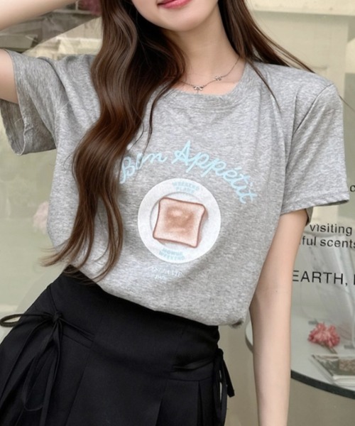 Ada.(エイダ)の「トースト グラフィック レトロ Tシャツ(Tシャツ/カットソー・レディース・ピンク/イエロー/グレー/ブラック/ホワイト・FREE)」の22枚目の写真