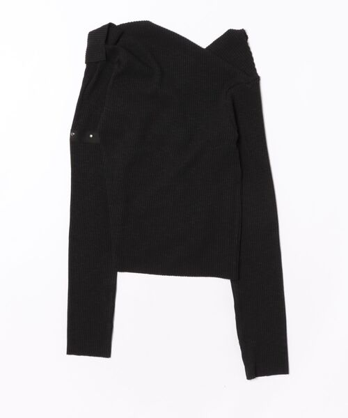 L.H.P（エルエイチピー）の「DOGMA EHKS/ドグマエークス/SQUARE KNIT NECK CARDIGAN（カーディガン/ボレロ・レディース・ブラック・F）」の2枚目の写真