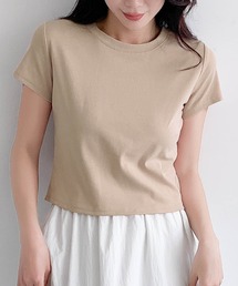 【豊富なカラー展開】抜群の伸縮性 / ショート丈Tシャツ 無地 半袖