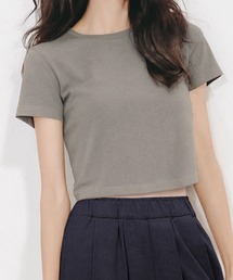 【豊富なカラー展開】抜群の伸縮性 / ショート丈Tシャツ 無地 半袖