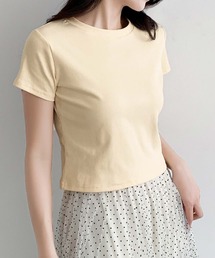 【豊富なカラー展開】抜群の伸縮性 / ショート丈Tシャツ 無地 半袖