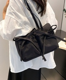 ダブルリボン ナイロンバッグ 肩掛け ショルダーバッグ