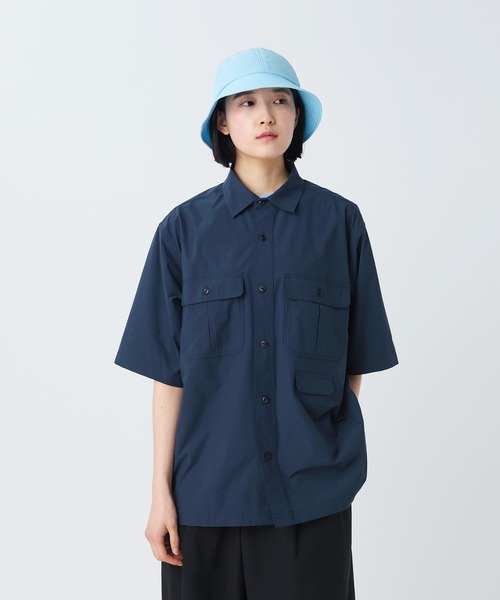 Snow Peak(スノーピーク)の「Snow Peak / ComfortFlex S/S Shirt コンフォートフレックス S/S シャツ(シャツ/ブラウス・メンズ・ダークネイビー/グレイッシュベージュ/ブラック・L/M)」の3枚目の写真