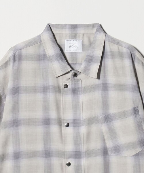 UNITED ARROWS & SONS(ユナイテッドアローズアンドサンズ)の「<UNITED ARROWS & SONS> CHECK SNAP S/SL SHIRT/ショートスリーブシャツ(シャツ/ブラウス・メンズ・ライトブルー/ライトグレー・M/XL/L/S)」の15枚目の写真
