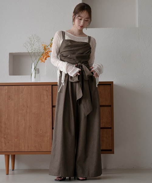 mideal（マイディール）の「ribbon long sleeve sheer tops / リボンロングスリーブシアートップス（Tシャツ/カットソー・レディース・ネイビー/ピンク/チャコールグレー/アイボリー・FREE）」の22枚目の写真