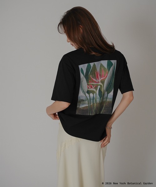 KINO THE KEI(キノザケイ)の「NYBG ストレリチア バックプリント TEE KINO THE KEI(Tシャツ/カットソー・レディース・ブラック/ライトベージュ/ホワイト・フリー)」の5枚目の写真