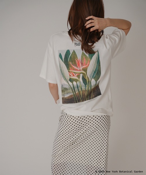 KINO THE KEI(キノザケイ)の「NYBG ストレリチア バックプリント TEE KINO THE KEI(Tシャツ/カットソー・レディース・ブラック/ライトベージュ/ホワイト・フリー)」の10枚目の写真