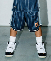 KIDS STRIPE MESH SHORTS - NAVY