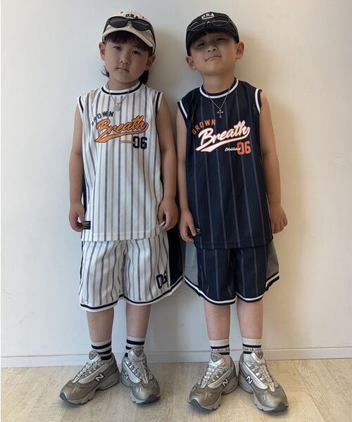 BROWNBREATH KIDS(ブラウンブレスキッズ)の「KIDS STRIPE MESH SHORTS - NAVY(その他パンツ・レディース・その他・110/120/130/140/150)」の3枚目の写真