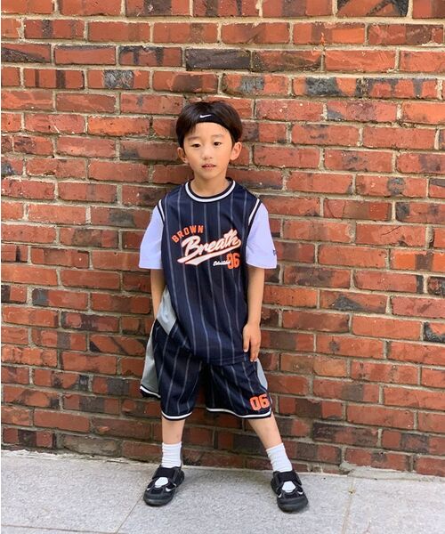 BROWNBREATH KIDS(ブラウンブレスキッズ)の「KIDS STRIPE MESH SHORTS - NAVY(その他パンツ・レディース・その他・110/120/130/140/150)」の6枚目の写真