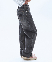 RAIMENT（レイメント）の「今シーズン サンドウォッシング ワイドデニムパンツ_黒青（デニムパンツ）」