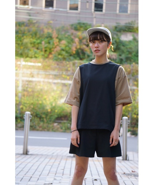 Lafayette(ラファイエット)の「タヌキ【TANNUKI】- 半袖Tシャツ【TANNUKI Sato Running Bibs Black 122TA28】(タンクトップ・メンズ・ブラック・L/S)」の5枚目の写真