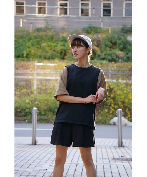 Lafayette(ラファイエット)の「タヌキ【TANNUKI】- 半袖Tシャツ【TANNUKI Sato Running Bibs Black 122TA28】(タンクトップ・メンズ・ブラック・L/S)」の4枚目の写真