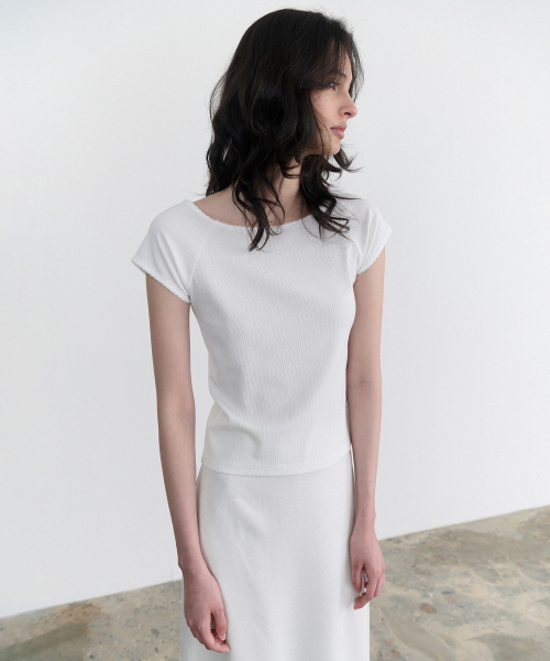 ANDNEEDS(アンドニーズ)の「Pebble lace scoop tee (white)(Tシャツ/カットソー・レディース・その他・FREE)」の3枚目の写真