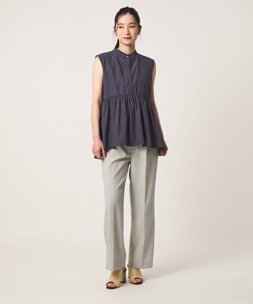 A DAY IN THE LIFE UNITED ARROWS（アデイインザライフユナイテッドアローズ）の「サッカー タックワイドパンツ ‐セットアップ対応・マシンウォッシャブル‐＜A DAY IN THE LIFE＞（その他パンツ・レディース・ベージュ/ネイビー/ブラック・38/36）」の12枚目の写真