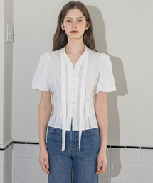 Seersucker Tied white Blouse