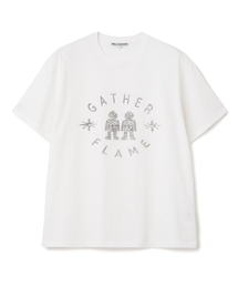 ギャザー フレーム Tシャツ [ホワイト]