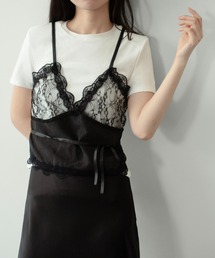 【on:nue】[着用動画あり！] レースキャミドッキングＴシャツ