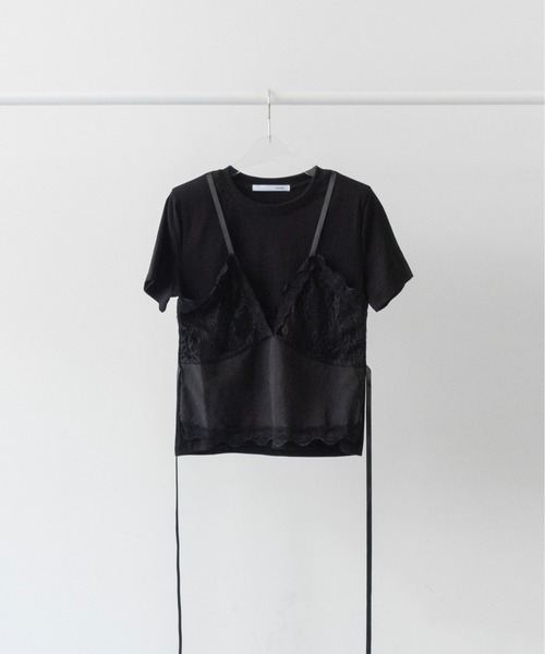 on:nue（オンニュ）の「【on:nue】[着用動画あり！] レースキャミドッキングＴシャツ（Tシャツ/カットソー・レディース・ホワイト/ブラック/グレー・FREE）」の18枚目の写真