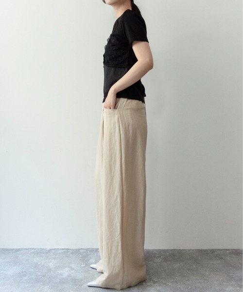 on:nue（オンニュ）の「【on:nue】[着用動画あり！] レースキャミドッキングＴシャツ（Tシャツ/カットソー・レディース・ホワイト/ブラック/グレー・FREE）」の11枚目の写真
